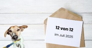 12 von 12 im Juli 2025. Briefumschlag mit Titeltext, Bodeguero mit Zahnbürste