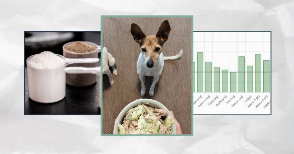 Nahrungsergänzungsmittel für Hunde, selbstgekochtes Futter und eine Rationsanalyse.