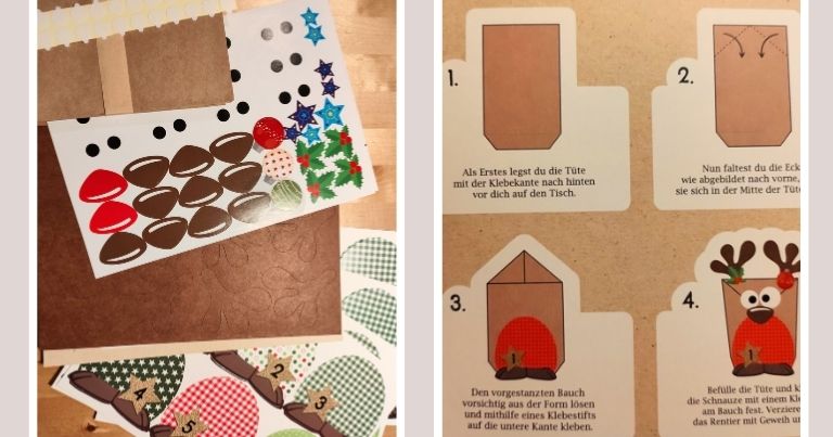 Bastelanleitung Rentieradventskalender